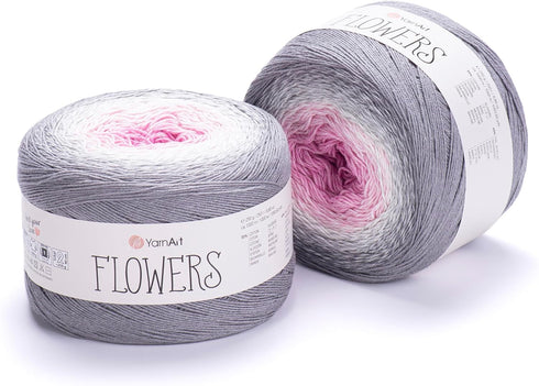 Yarn Art YarnArt Flowers Yarn 55% Cotton 45% Acrylic 250gr 1094yds Multicolor Cotton Yarn Rainbow Crochet Yarn Spring Summer - 1 Fine Sport Skein ...