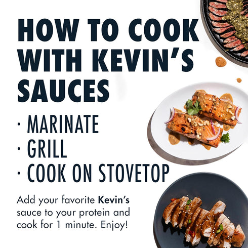 Kevin's Natural Foods Paleo Simmer Sauce Variety Pack - Stir-Fry Sauce, Gluten Free, No Preservatives, Non-GMO - 3 Pack (Teriyaki/Thai Coconut/Kor...