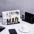 2 Pack Black Desk Mail Bill Organizer Mail Countertop Holder Hollow Mail Sorter Letter Holder Decorative Bill and Mail Holder Desk Vertical Envelo...