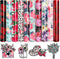 Tintnut Red Pink Rose 10 Sheets 10x12 Inch Floral Pattern HTV Iron On Vinyl for Clothes - Compatible with Cricut & Silhouette Cameo...