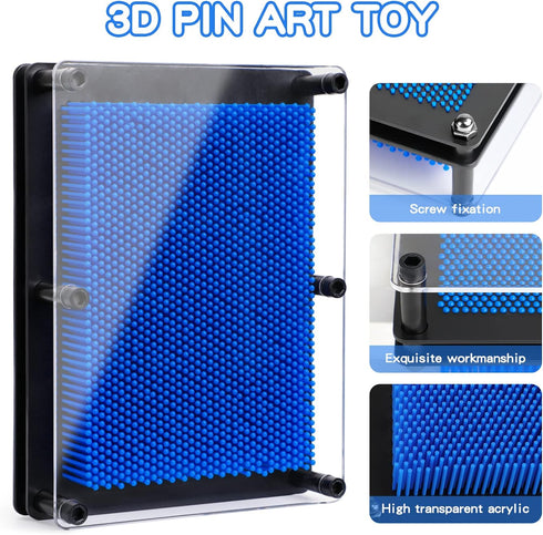 3D Pin Art Toy, Pin Art Board Pin Art Toy for Kids, Sensory Toys for Age 3, 4, 5, 6, 7, 8, 9, 10+ Years Old Kids Boys Girls, Toddler Toys Birthday...