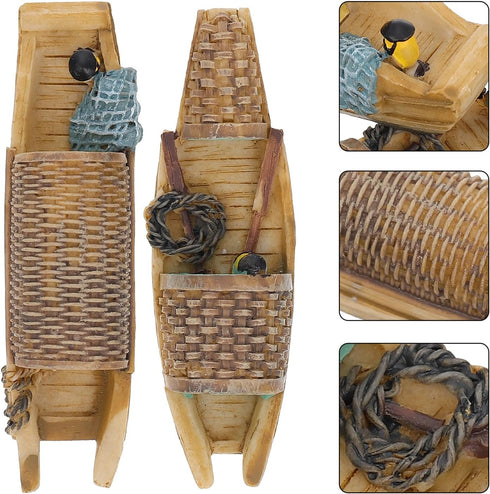 ifundom 2 Pcs Boat Crafts Miniature Pond Ornament Sandbox Decorations Aquarium Broken Boat Decoration Mini Bonsai Ornament Betta Fish Tank Fish Ta...