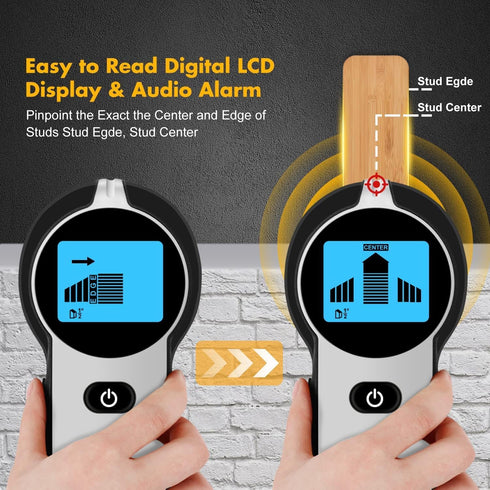Stud Finder Wall Scanner 5 in 1 Upgraded Electronic Wall Scanner with Battery for Wood Metal and AC Wire Detection,HD LCD Display and Audio Alarm...