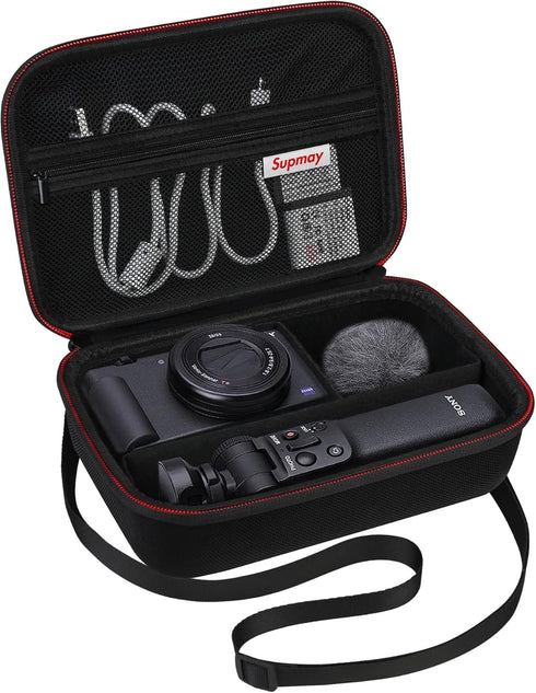 Hard Travel Case for Sony ZV-1F / ZV-1 / ZV-1 II Digital Camera, Protective Cases Bag Fits Vlogger Accessory Kit Tripod and Microphone, Extra Zipp...