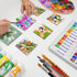 AUREUO Mini Magnetic Canvas Panel 2.5x2.5 Inch / 24 Pack - Small Square Flat Canvas Board with Magnet Back Art Gift Set Bulk Pack Tiny Thin Canvas...