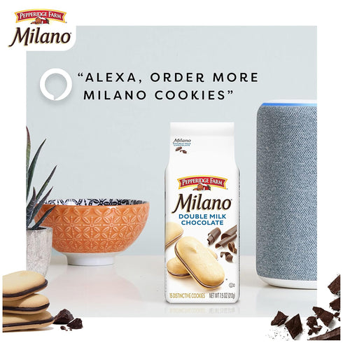 Pepperidge Farm Milano Double Milk Chocolate Cookies, 7.5 OZ Bag (15 Cookies)...