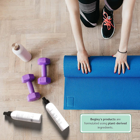 Begley's Yoga Mat Cleaner and Deodorizer Spray 8oz, with Fragrant Essential Oils, Pure Eucalyptus & Lavender...