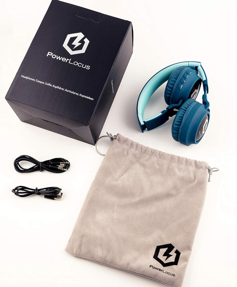 PowerLocus Bluetooth Headphones for Kids, Wireless Bluetooth Headphones, Kid Headphones Over Ear with LED, Foldable Headset with Mic,Volume Limite...