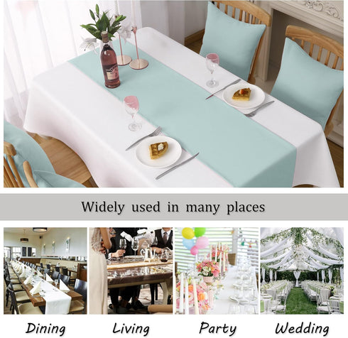 DUALIFE Handcrafted Solid Color Dining Table Runner for Wedding Party Birthday Graduations, Banquet Catering Services Event?Dresser Scarf, Double-...