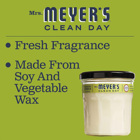 MRS. MEYER'S CLEAN DAY Soy Aromatherapy Candle, 35 Hour Burn Time, Made with Soy Wax and Essential Oils, Lemon Verbena, 7.2 oz...