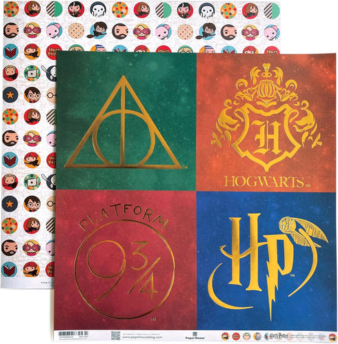 Paper House Productions Harry Potter 12" x 12" 12-Sheet Decorative Double Sided Paper Pack for Scrapbooking and Crafts - Hogwarts Houses...