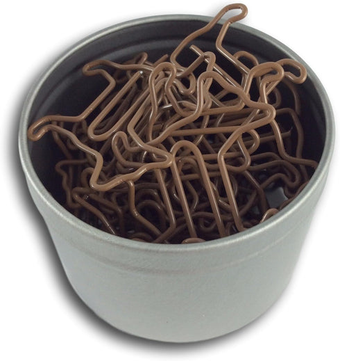 Scottie Dog Shaped Paper Clips 40 Count in Silver Tin and Silver Gift Box Great for Paper Clip Collectors or Dog and Pet Lovers (Brown)...