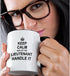 3dRose mug_233162_4 "Keep Calm and Let the Lieutenant Handle it funny career job pride gift" Two Tone Mug, 11 oz, Black...