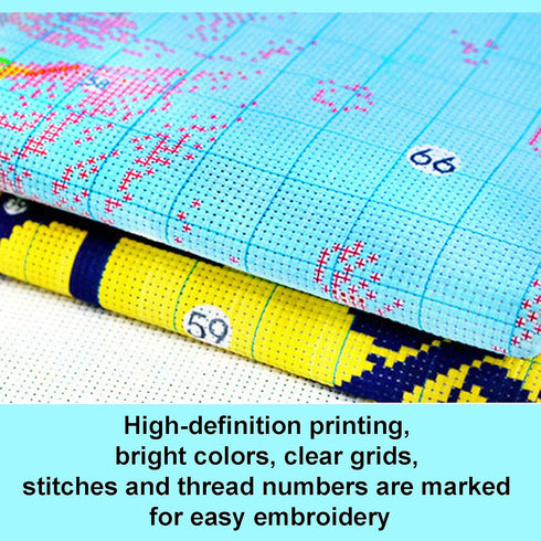 51buyoutgo City Landscape Cross Stitch Kits, 11 ct Easy Funny Preprinted Pre Printed Counted Stamped Cross Stitch Kits for Beginners Adults, 11ct ...