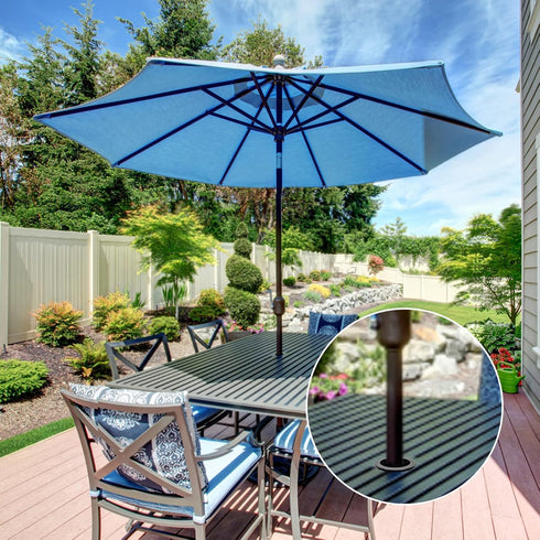 Patio Table Umbrella Hole Rings, 4 Pcs Silicone Patio Table Umbrella Hole Ring, and Cap Set, Umbrella Cone Wedge Plug for 2 to 2.5 Inch Patio Tabl...