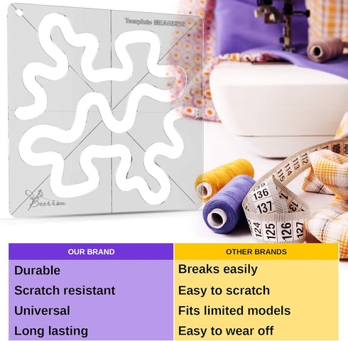 Free-Motion Quilting Templates – 4mm Acrylic Meander Ruler for Domestic & Industrial Sewing Machines – Beginner Stencil for Easy Quilt Designs...