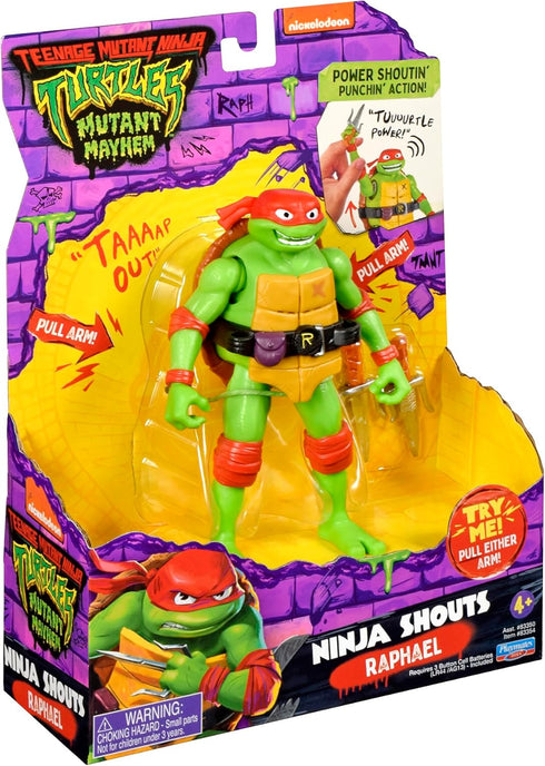 Teenage Mutant Ninja Turtles: Mutant Mayhem 5.5” Raphael Deluxe Ninja Shouts Figure by Playmates Toys...
