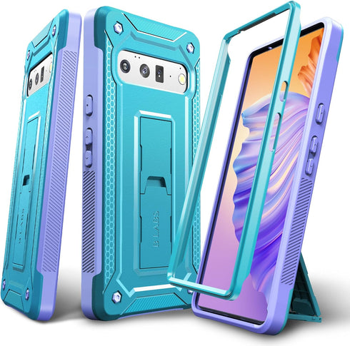 Compatible with Google Pixel 6 Case - Ultimate Drop Protection Case with Kickstand (Blue)...