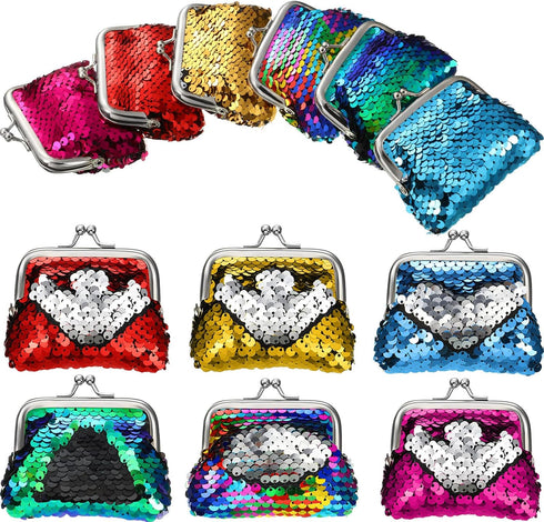 Frienda Sequin Coin Purses Reversible Sequin Mini Wallets Pouches Colorful Sequins Bags for Women Party Favor...