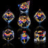 AUSTOR Dragon Eye DND Dice Set 7 Pieces Liquid Core Dragon Eye Dice Blue & Violet Sharp Edge Resin Dice Dungeons and Dragons D&D Dice with Box Rol...
