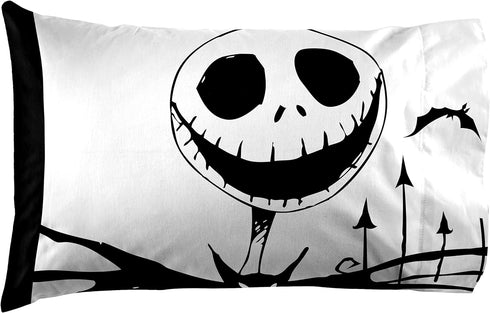 Jay Franco Nightmare Before Christmas Together 1 Pack Pillowcase - Double-Sided Kids Super Soft Bedding (Official Product)...