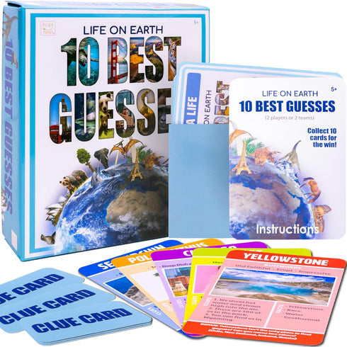 Hapinest 10 Best Guesses Card Game for Kids Boys and Girls Ages 4 5 6 7 8 9 10 Years Old and Up, Life on Earth...