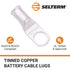 SELTERM 10pcs 4 AWG-3/8" Stud Tinned Copper Wire Lugs, Heavy Duty Battery Cable Ends,4 Guage Ring Terminals, UL Battery Lugs Marine Grade Copper E...