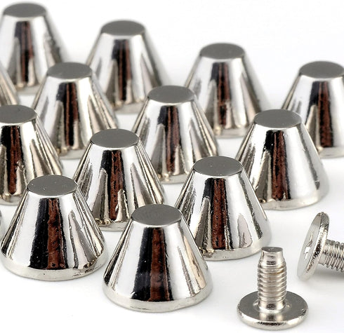 YORANYO 30 Sets 5/16" Height Spikes and Studs 8MM Handbag Feet Silver Color Barrel Spikes Screw Back Punk Studs and Spikes Kit for Clothing Shoes ...