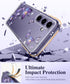 GVIEWIN for Samsung Galaxy S24 Case Floral, with Screen Protector & Camera Lens Protector, Hard PC&TPU Bumper Clear Shockproof Protective Women Ph...