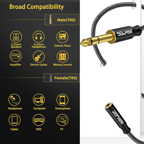 1/4 Headphone Adapter, 6.35mm Male to 3.5mm Female Audio Jack Adapter, Lossless Stereo Headphone Jack Adapter for Mixer Guitar Piano Amplifier Spe...