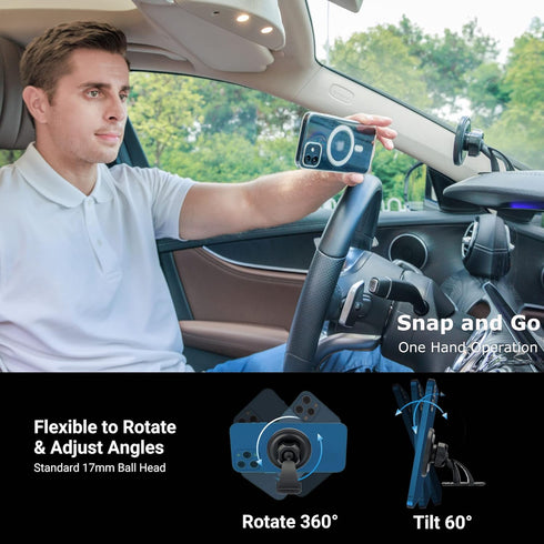 PROfezzion 2-Pack Compatible with MagSafe Car Mount, Magnetic Phone Holder for Car Dashboard, Home & Office Compatible with iPhone 16 15 14 13 12 ...