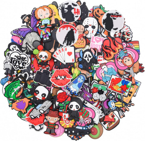 Lot of 30, 50, 100pcs Kid's Lovely Cartoon Shoe Charms Men Women Shoes Decoration for Boys Girls Birthday Gifts...