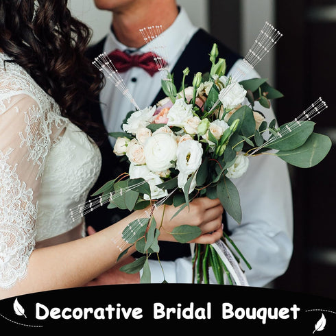 WILLBOND 150 Pcs String Pearl Stick Bouquet Plastic Bridal Wedding 4mm Pearl Garland Beads Wreath Vase Filler DIY Floral Arrangement Table Decor f...