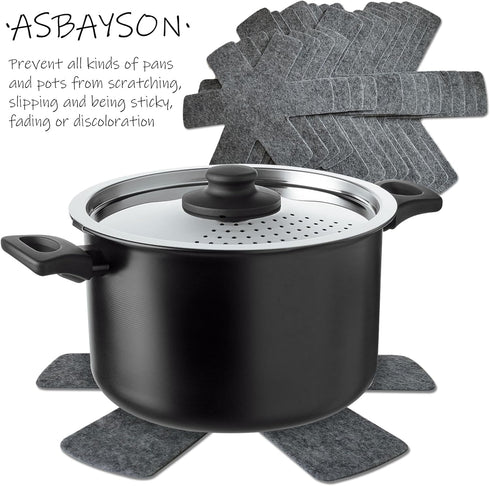 Pot and Pan Protectors Set of 12, 3 Different Size Larger & Thicker Pan Protectors for Stacking and Protecting Your Cookware...