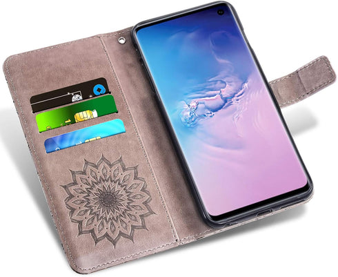 Phone Case for Samsung Galaxy S10e Wallet with Tempered Glass Screen Protector Leather Magnetic Flip Cover Card Holder Stand Cell Accessories Glax...