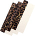 David accessories Leopard Pattern Printed Faux Leather Sheets Synthetic Leather Fabric 3 Pcs 7.7" x 12.9" (20cm x 33cm) Cotton Back for DIY Craft ...
