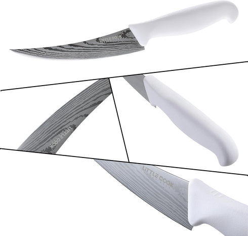 Boning Knife, Little Cook 6-inch Fillet knife, Stainless Steel Blade deboning Knife, Great for Meat Cutting, Fish, Poultry, Chicken (Dishwasher Sa...
