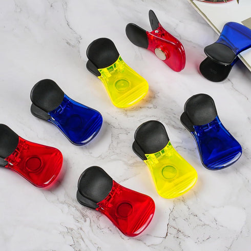 Plastic Refrigerator Magnet Clips Sets? Magnet Paper Clips, Snacks Bag Clips? Multipurpose Clips - Set of 6 (Red Blue Yellow)...