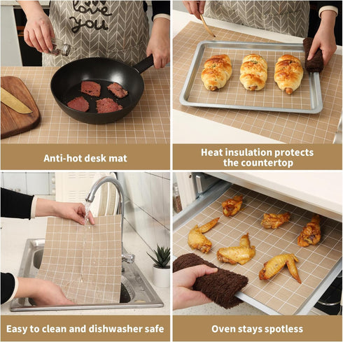 Silicone Baking Mat Roll 16IN*5FT Free Cutting, Non-Slip Pastry Mat, Non-Stick Reusable Air Fryer Liner, Oven Liners, Counter Mat, Freeze Dryer Ma...