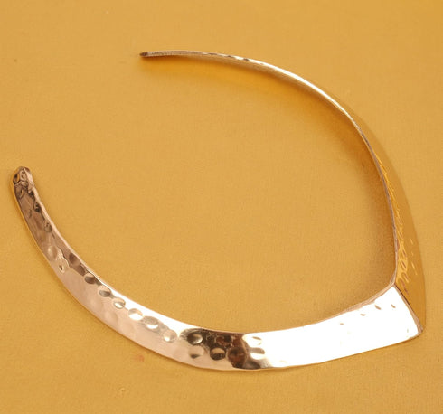 Touchstone NEW Indian Bollywood Bling Handcrafted Hammered Designer Jewelry Attractive Torque Necklace In Gold Tone For Women....