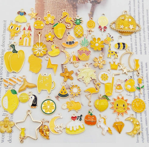 Julie Wang 60Pcs 30 Pairs Enamel Charms Pendants for Jewelry Making Bulk lot Necklace Earrings Bracelets Craft DIY...