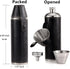 GENNISSY 10oz Black Bucket Hip Flask - PU Leather Stainless Steel Men Flasks for Liquor with Funnel and Cups...