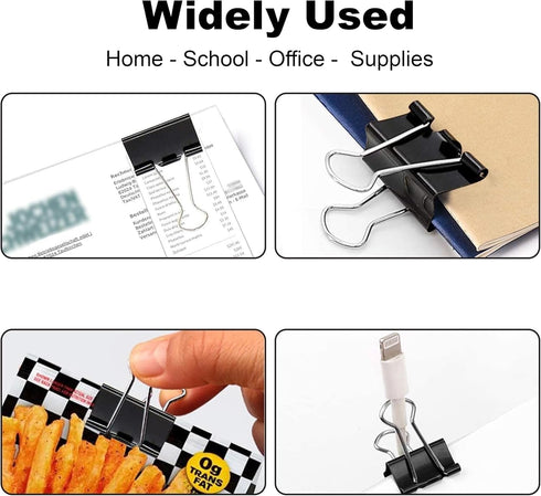 1/4-inch (32mm) Paper Holding Binder Clips Paper Clips for Notes Letter, Papers Binder Clamps use Office, Home, School, Institutions, Paper Holdin...