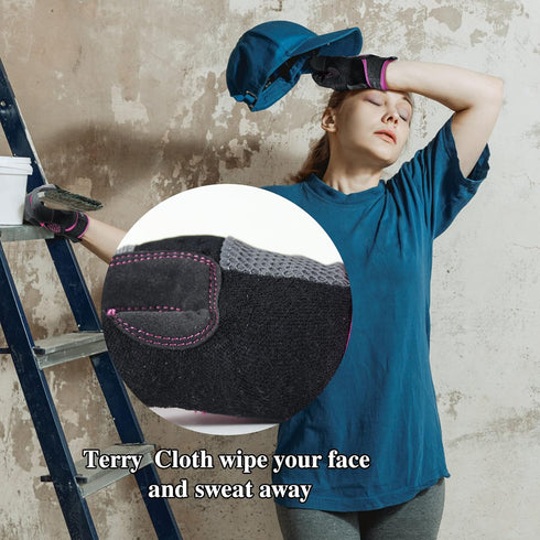 HANDLANDY Women Safety Work Gloves Utility Touch Screen Working Grip Glove for Yardwork Gardening Breathable Mechanic Gloves Hot Pink...