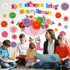 ojustbeok April Showers Bring May Flowers Bulletin Board Decorations Spring Cutouts with 3D Tissue Paper Pompoms Spring Bulletin Board Spring Flow...