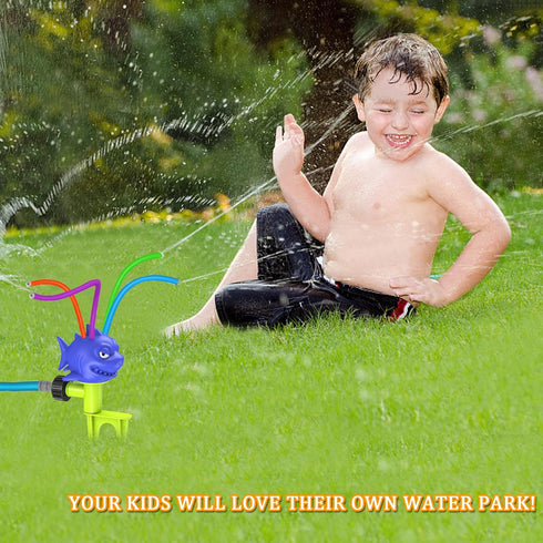 Shark Sprinkler for Kids Outdoor Play- Toddler & Kids Sprinklers for Yard with 4 Spray Tubes- Fun Backyard Water Toys, Summer Games Kids Outdoor T...