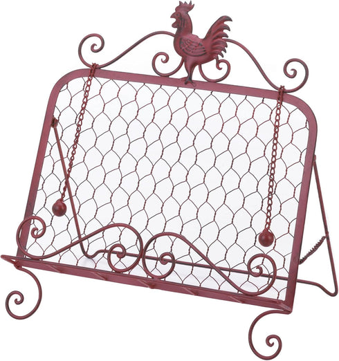 Red Rooster Cookbook Stand 13x9x13.25...