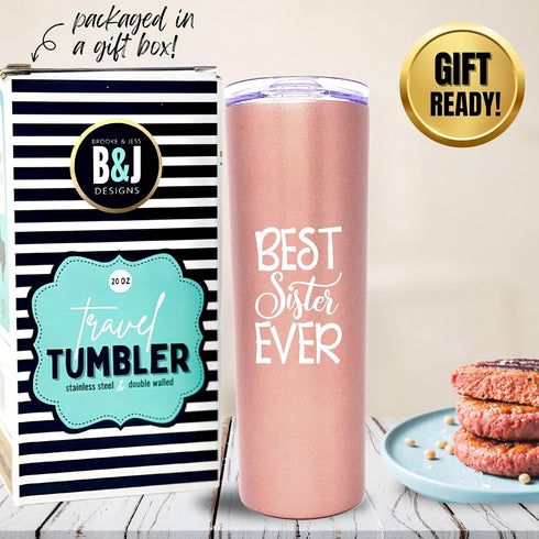 Coffee Sister Cup Tumbler - Cafe Travel Cup Gifts for Sisters & Brothers - Christmas, Birthday Present...