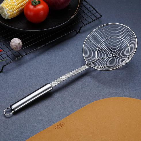 Strainer Spider Skimmers For Kitchen Cooking and Frying Food,Kyraton Stainless Steel Slotted Spoon Pasta Strainers Tomato Food Strainer Skimmer La...