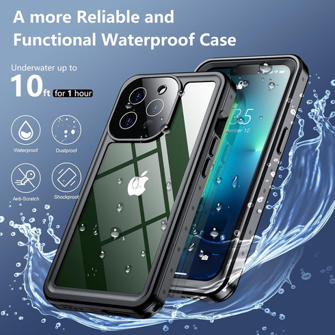 SPIDERCASE for iPhone 13 Pro Case Waterproof, Built-in Lens & Screen Protector, Full Heavy Duty Protection, 12FT Military Shockproof, Dustproof, A...